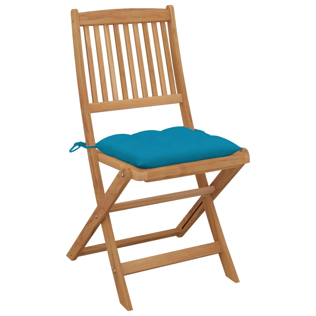 Medina Tuinstoelen 6 st inklapbaar met kussens massief acaciahout