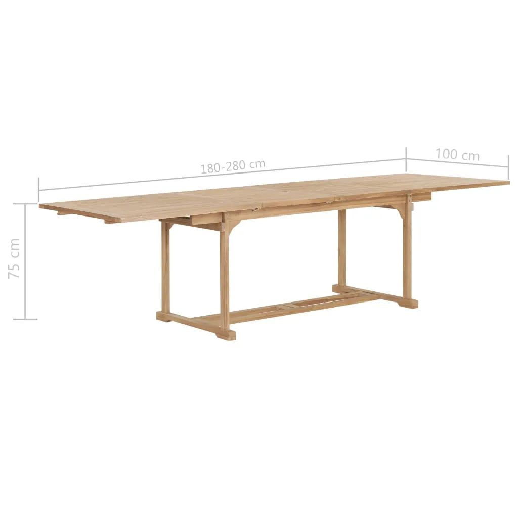 MEDINA TUINTAFEL VERLENGBAAR 180280X100X75 CM MASSIEF TEAKHOUT