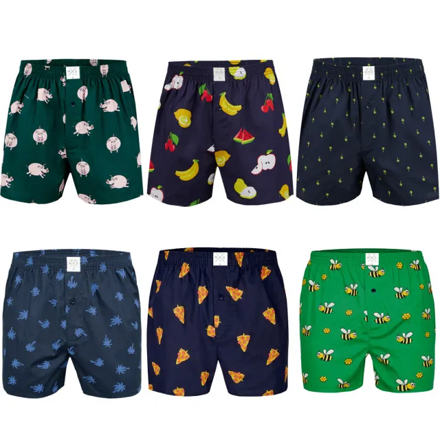 MG1 GEWEVEN WIJDE BOXERSHORTS HEREN 6PACK MULTIPACK MET PRINT