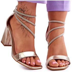 Modieuze Sandalen Met Gouden Carma Zircons