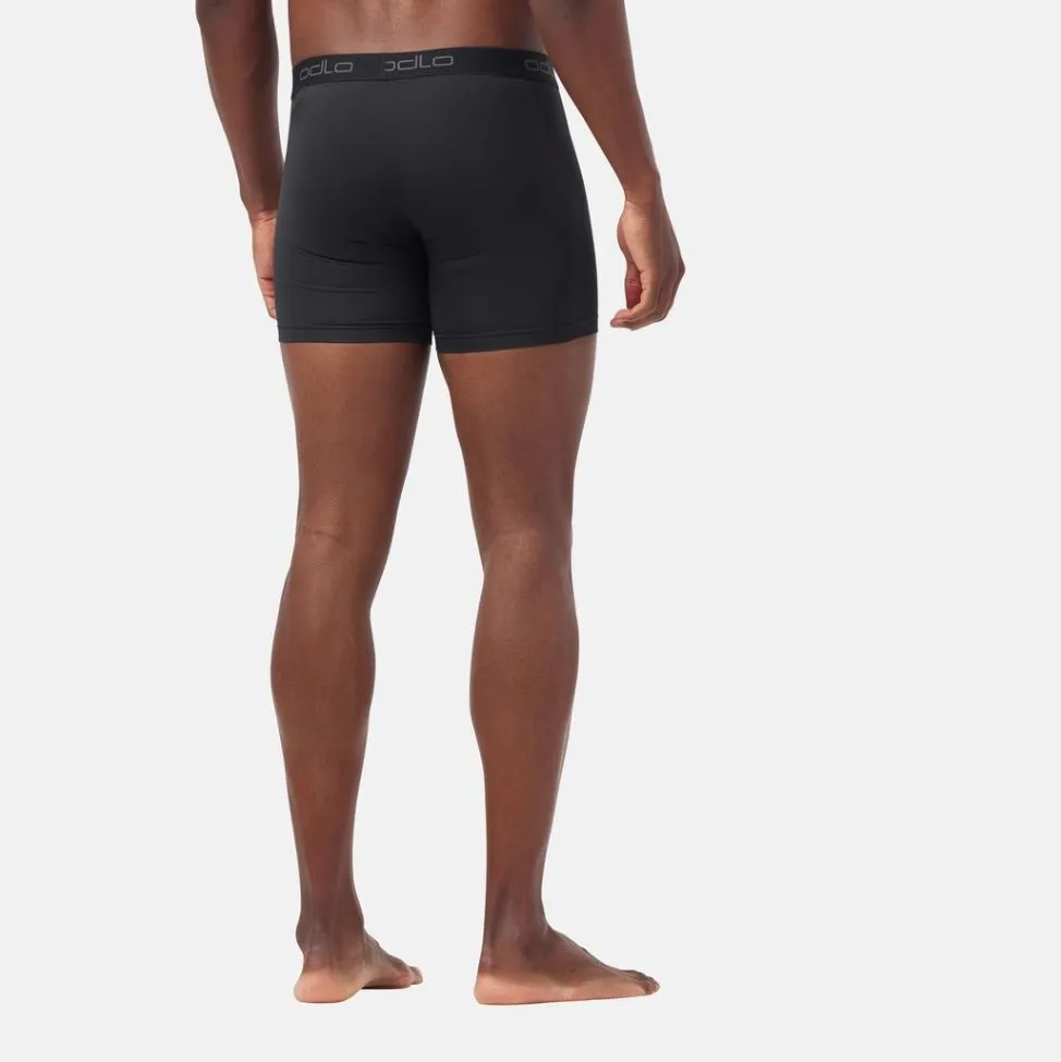 ONDERBROEK ODLO MEN BOXER ACTIVE EVERYDAY ECO HERITA ODLO GRAPHITE GREY ODLO AOP SS20 BLACK (2DELIG)