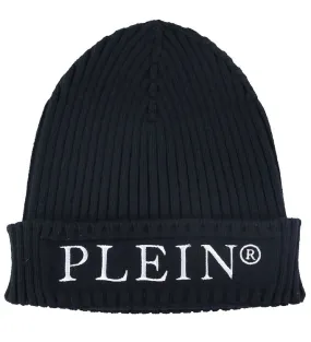 Philipp Plein Muts - Katoen/Wol - Zwart m. Wit