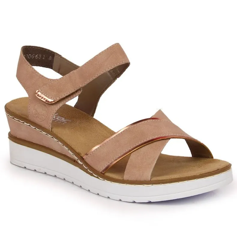 SANDALEN MET SLEEHAK RIEKER W V38G931 POEDERROZE