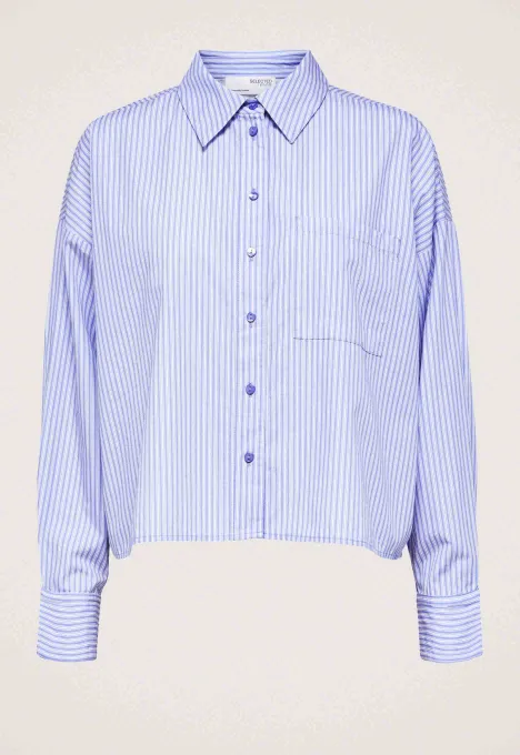 Selected  Reka Striped Cropped Blouse 16085538