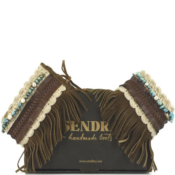 Sendra laarzenspoor Arnes 564 Ibizastyle bruin met franjes