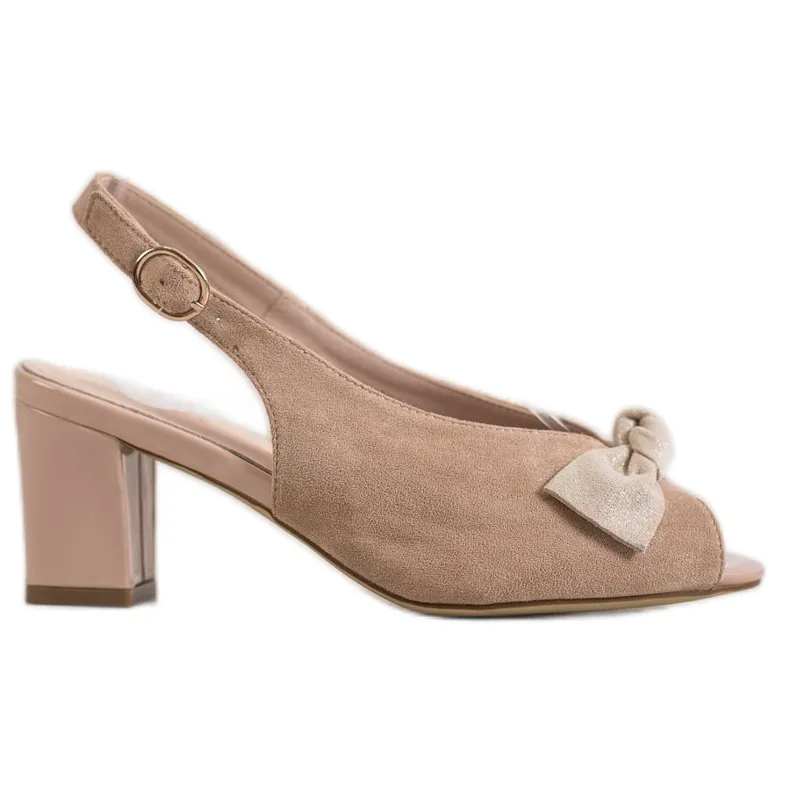 Sergio Leone Sandalen met open teen en strik bruin
