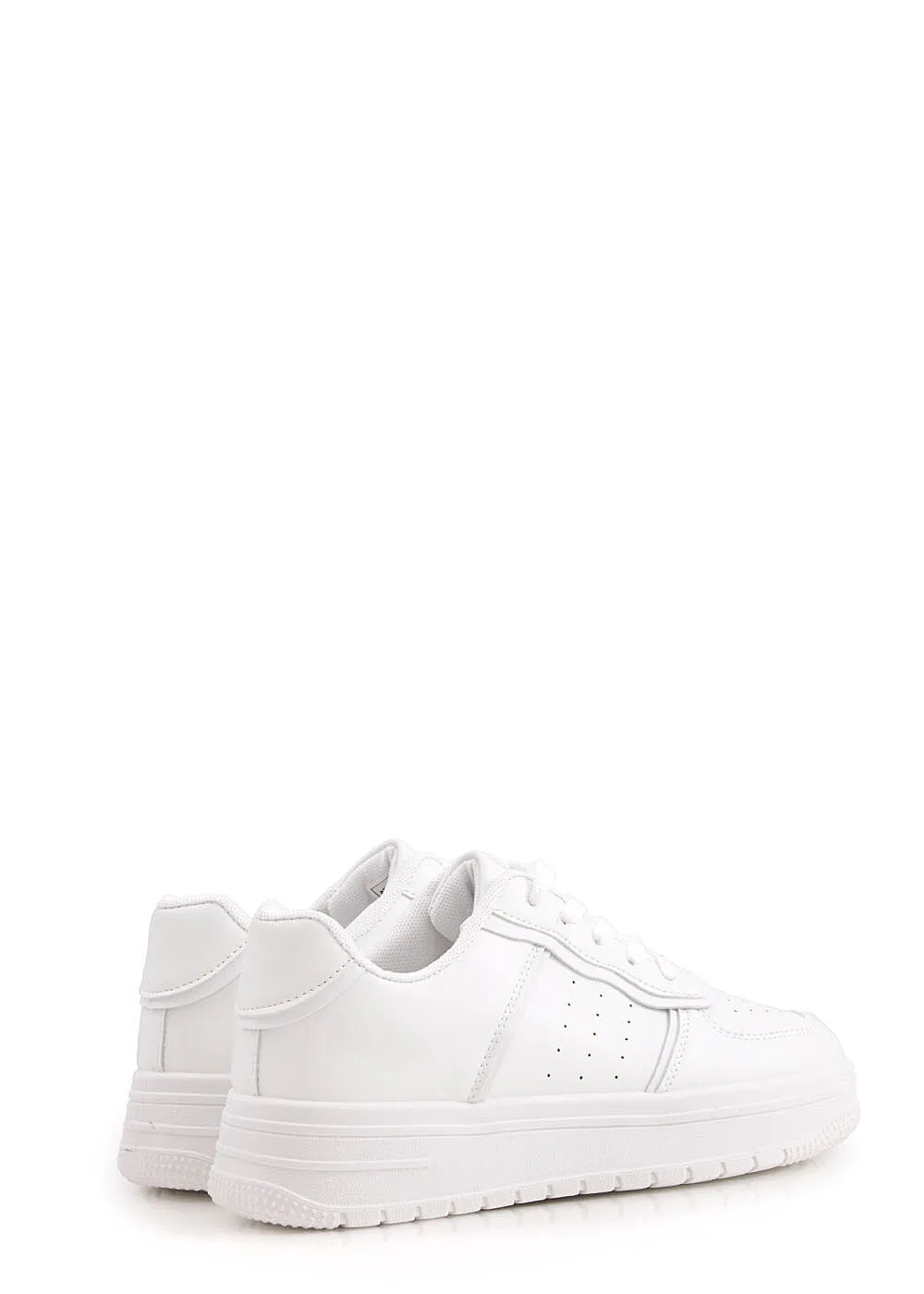 Seventyseven Lifestyle Dames Sneaker van kunstleer met veters wit