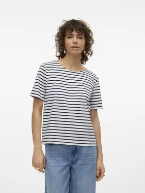 Shirt "Abby" donkerblauw/crème