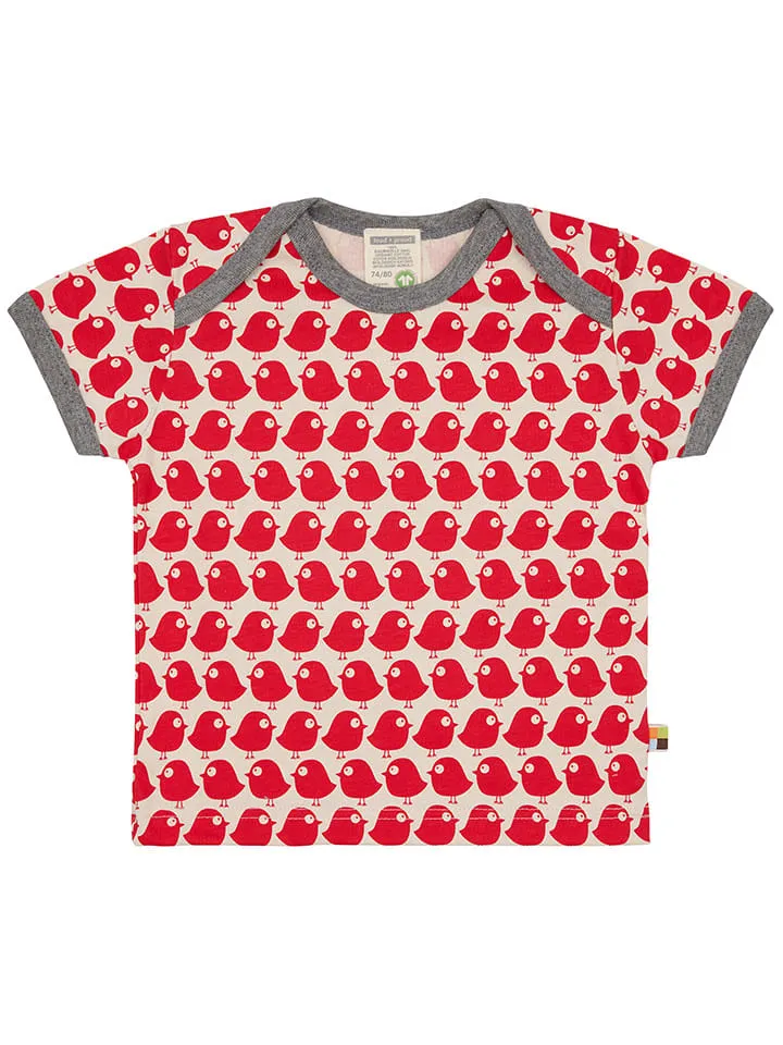 Shirt "Vogels" rood