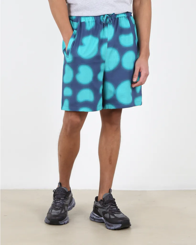 Short print navy green
