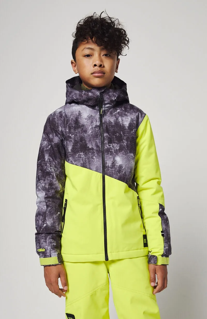 Ski Jas O'Neill Boys Halite Jacket Green Aop W/ Green