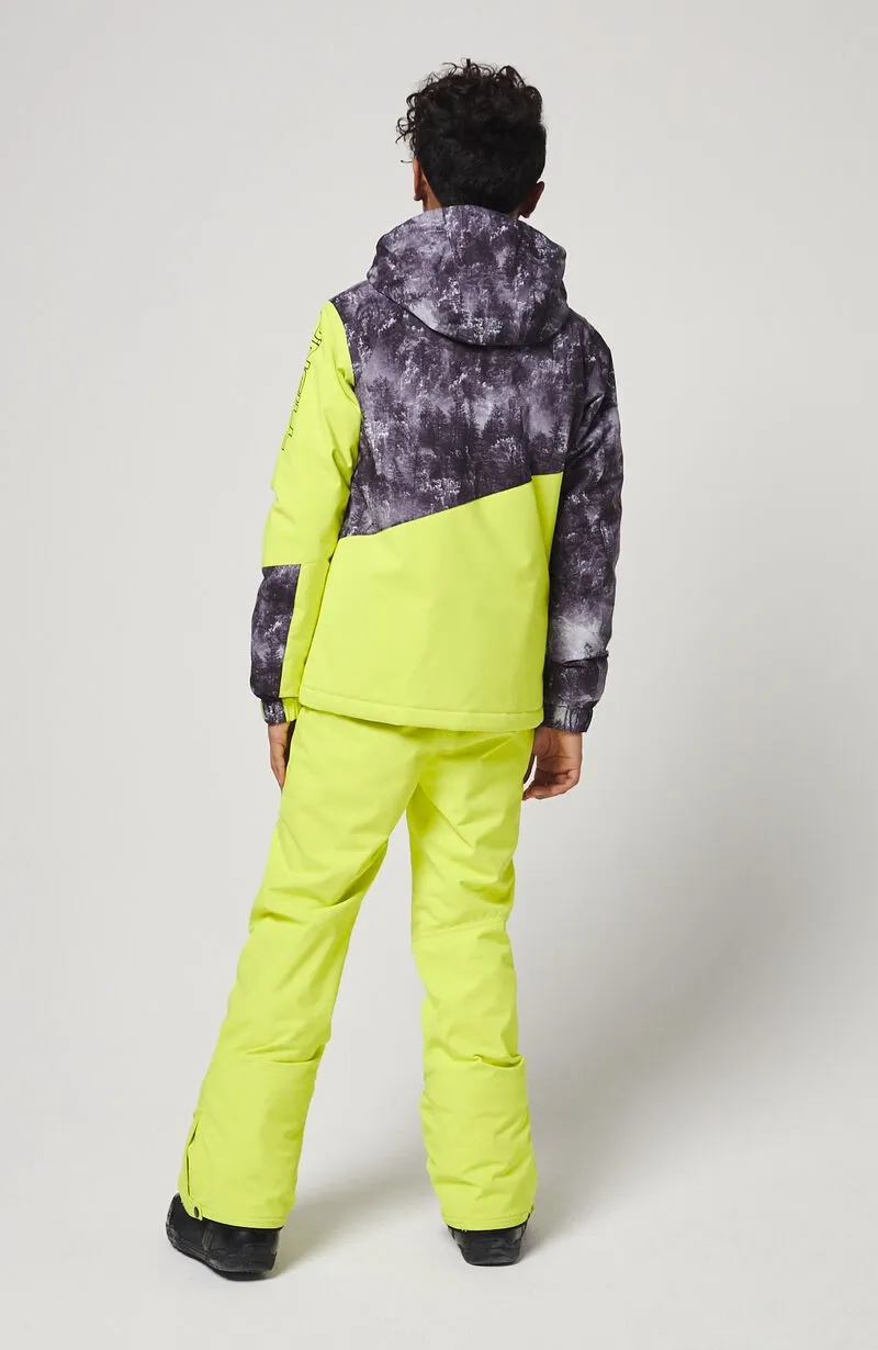 Ski Jas O'Neill Boys Halite Jacket Green Aop W/ Green