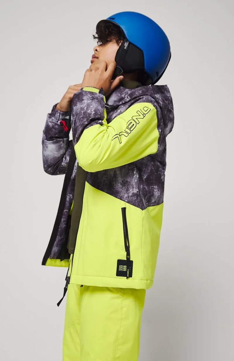 Ski Jas O'Neill Boys Halite Jacket Green Aop W/ Green