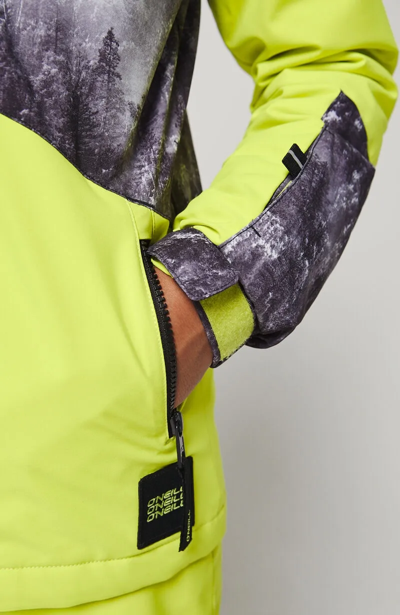 Ski Jas O'Neill Boys Halite Jacket Green Aop W/ Green