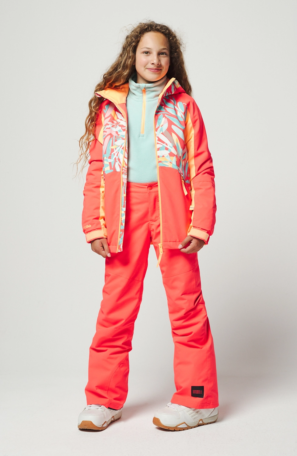 Ski Jas O'Neill Girls Allure Jacket Red Aop W/ Red