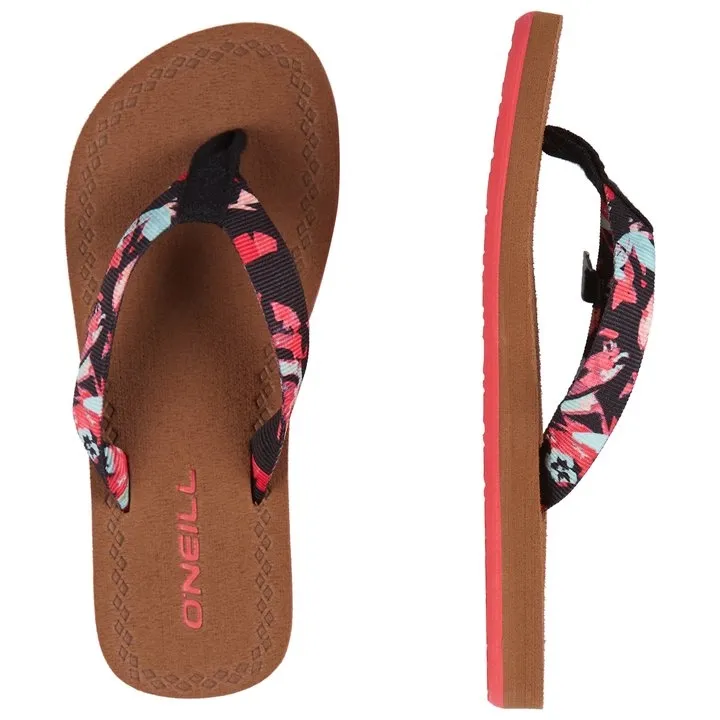 Slipper O'Neill Girls Woven Strap Black Aop