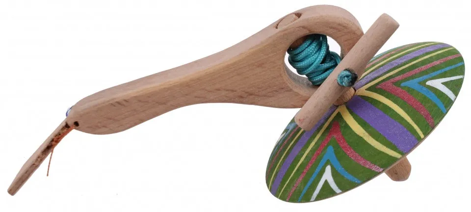 spinningtol hout 16 cm groen