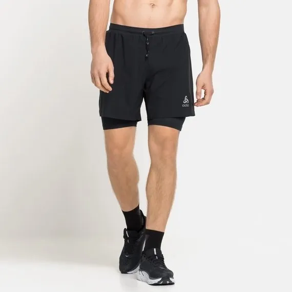 SPORTBROEK ODLO MEN 2IN1 SHORTS AXALP TRAIL 6 INCH BLACK