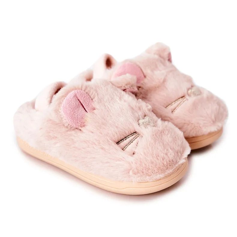 WJ1 Kinderpantoffels Kittens Met Oren Lichtroze Tammy