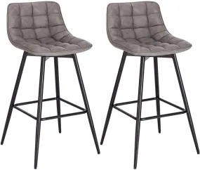 WOLTU barkruk design barstoel met voetsteun kunstleer, metalen poten